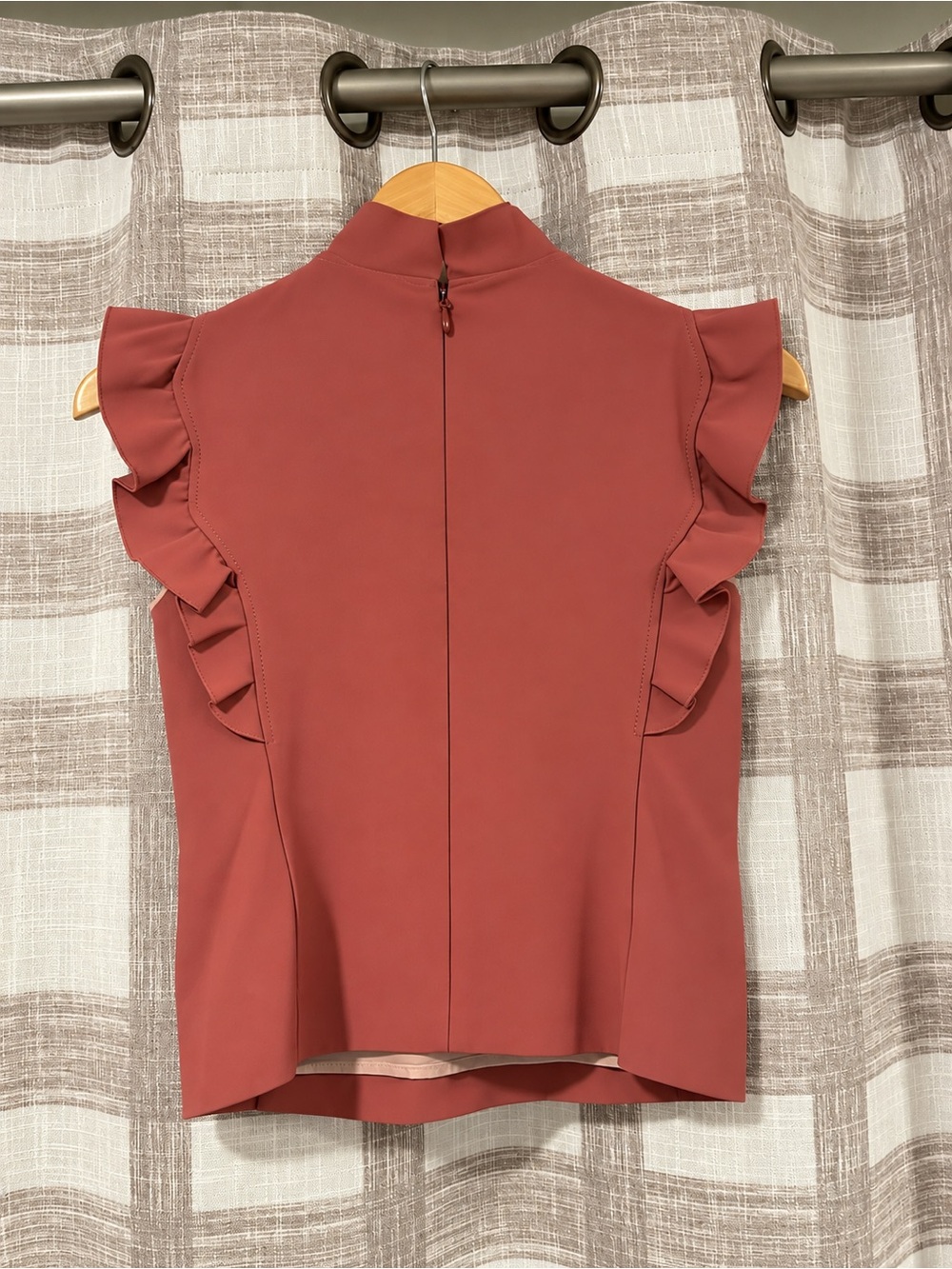 Rebecca Taylor Dusty Rose Ruffle Mock-Neck Shell - Picture 4 of 6